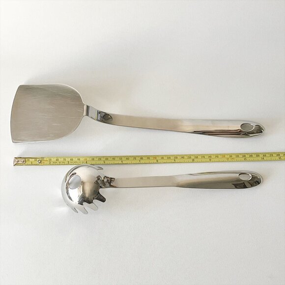 2 All-Clad Large Spatula Turner 14.5" Pasta Ladle 11.5" Heavy Duty - Picture 3 of 6
